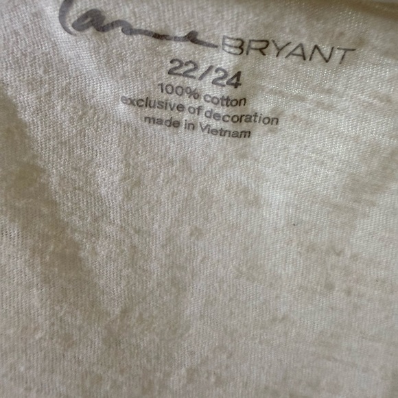 Lane Bryant Scoop Neck Frayed Cream 3/4 Scrunched Sleeves Size 22/24￼ - Picture 3 of 5